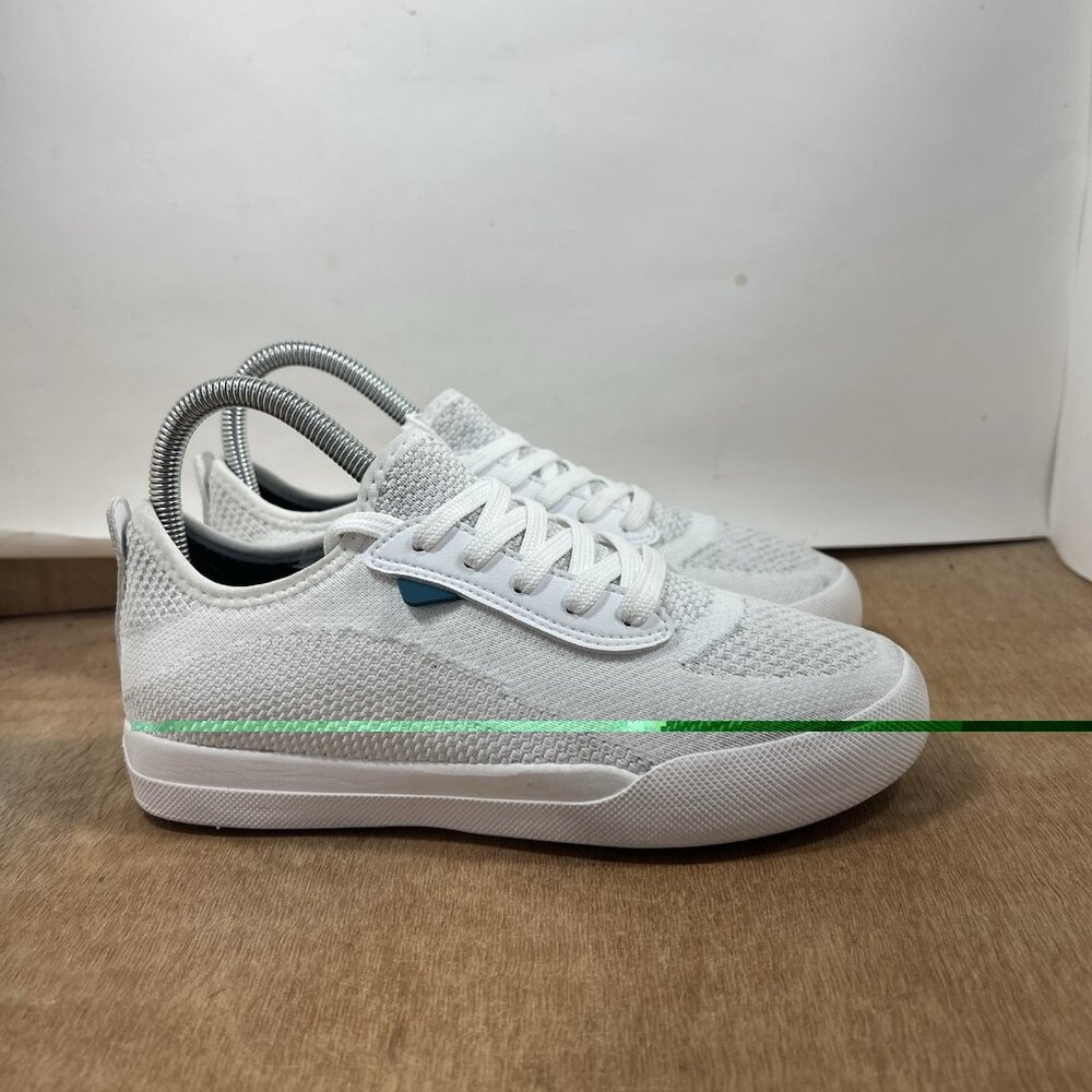 Vessi White Knit Low-Top Athletic Sneakers